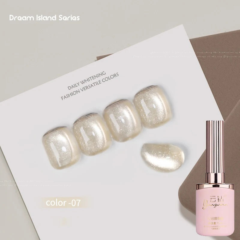 36 Colors Cat Eye Gel Polish Set, 15ml Magnetic Soak Off UV LED Gel Nail Kit, Fine Nano Pigment Shimmer Nail Art Manicure Qme 07