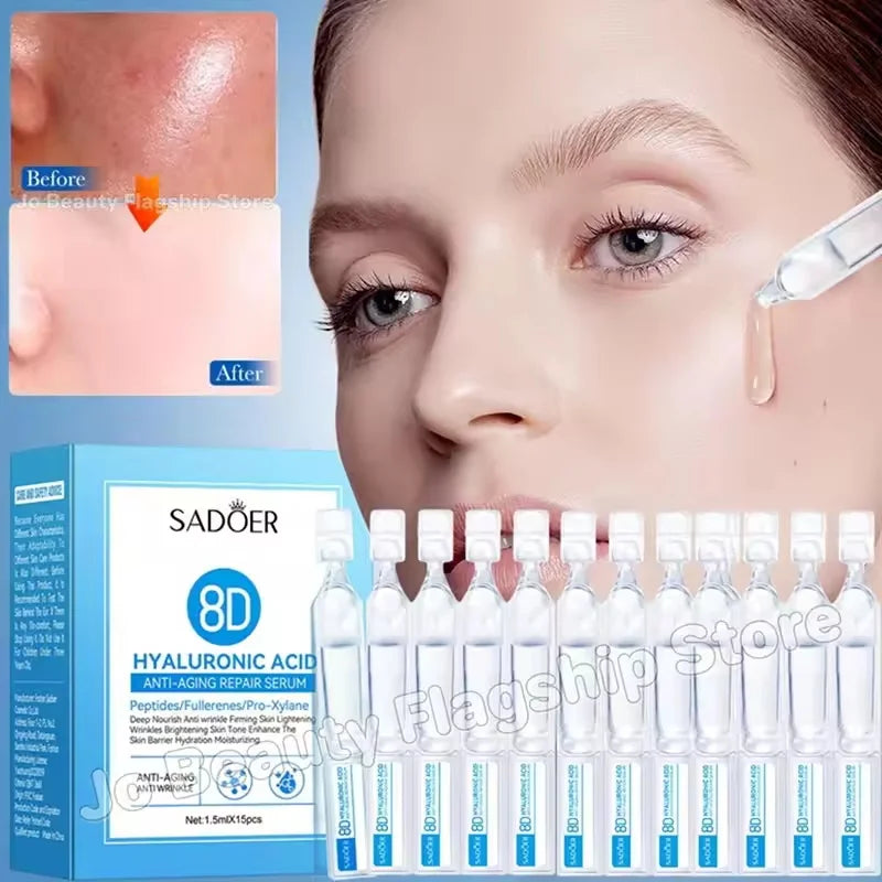 Hyaluronic Acid Face Serum Anti-Aging Deep Nourishment Fullerene Collagen Wrinkle Essence Whitening Lifting Skin Care Qme