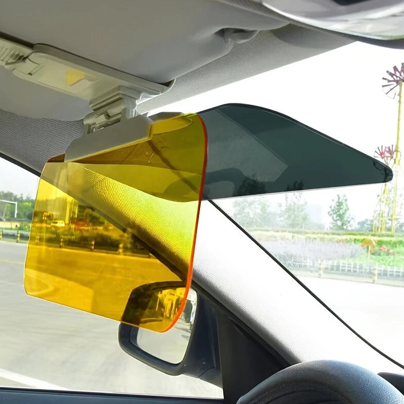 Car Day and Night Dual-use Anti-glare Mirror with Clip Sun Visor Protective Mirror Anti-strong Light Driver Seat Accessory Qme White