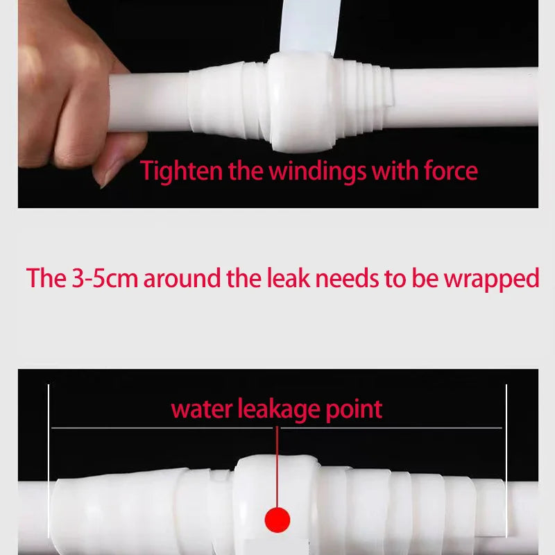 White Self-Adhesive Waterproof Tape With High Pressure Resistance And Strong Leak-stopping And Water-stopping Repair Black 1Roll Qme