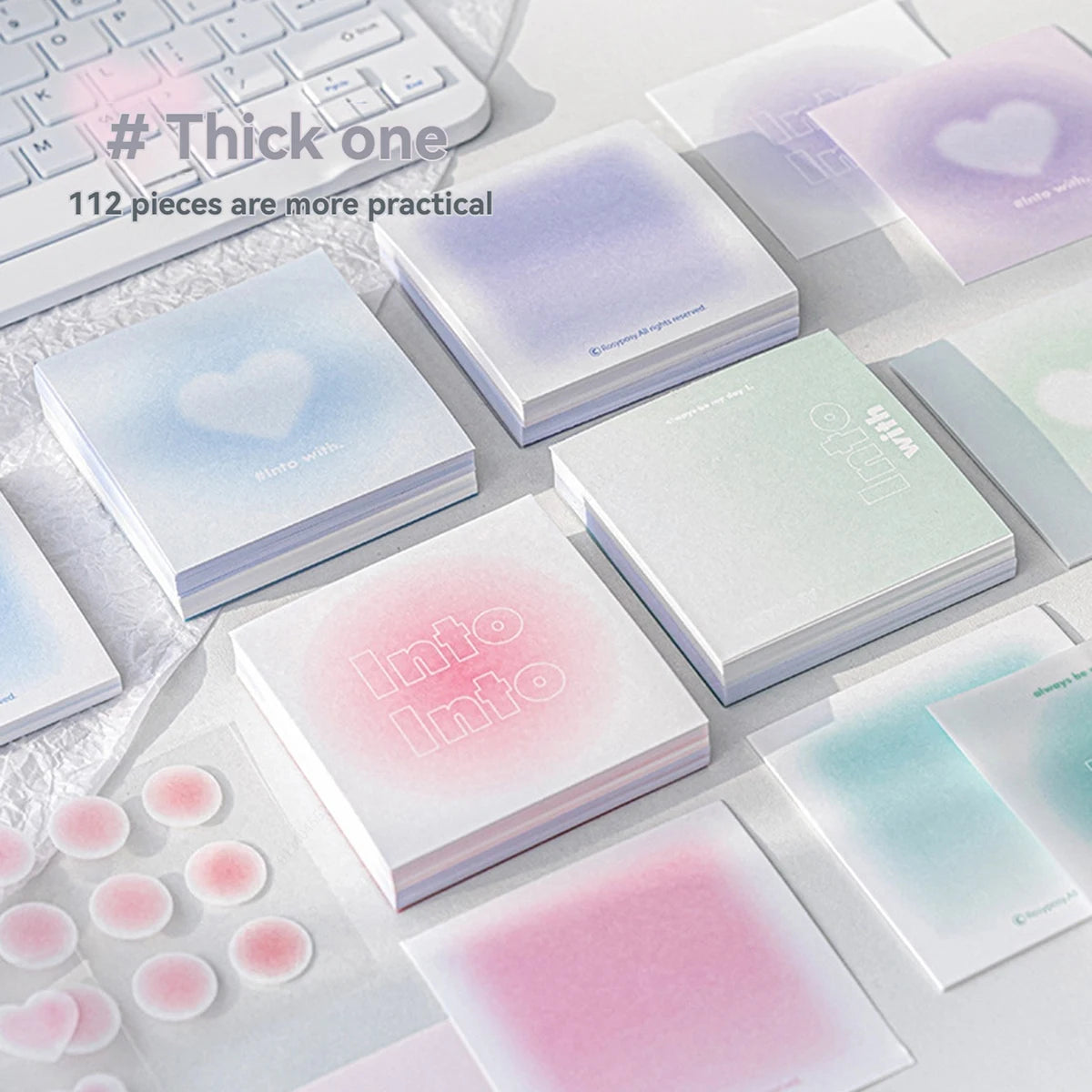 112Sheets Multifunctional Sticky Notes Portable Student Note Marker Writing Sticky Notes Self-Adhesive Easy To Apply Notepad Qme