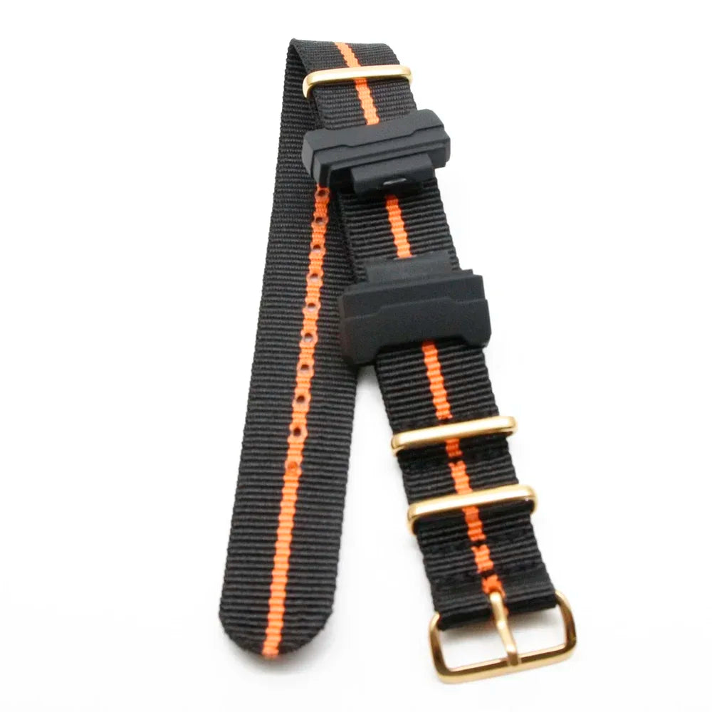 Nylon Watch Strap for Casio G-Shock GA100 GA120 GA110 GA400 Men Women Gold Buckle Replacement Watchband Bracelet Qme