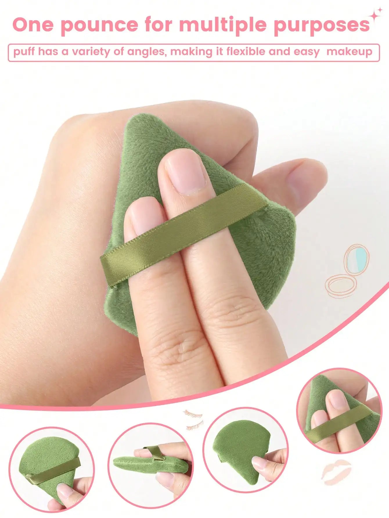 Triangle Shaped Sponge Puff Loose Powder Setting Blending Face Body Qme
