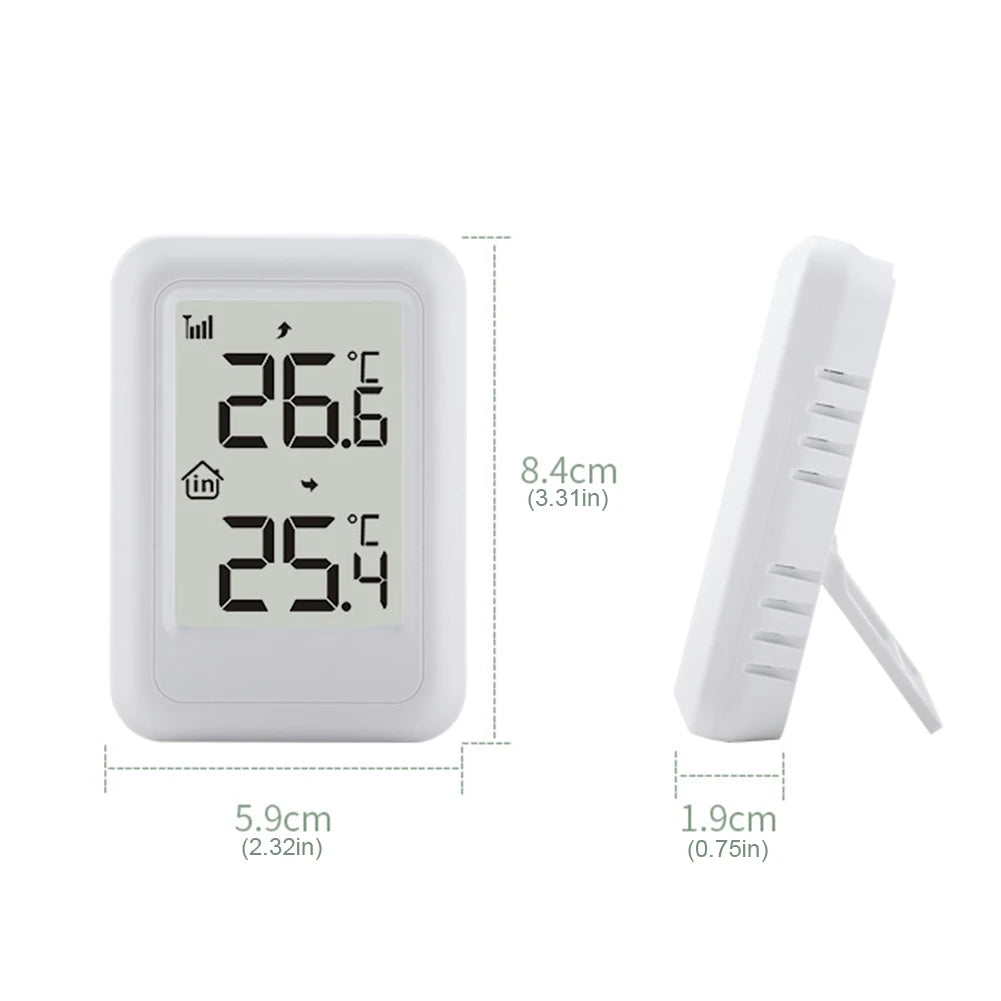 Wireless Thermometer with Hanging Hole Indoor Outdoor Thermometer with Support Frame Temperature Monitor for House Room Patio Qme