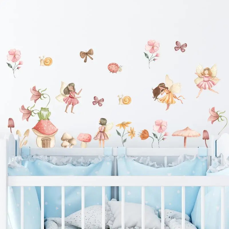 Beautiful Fairy Wall Decals Bedrom Home Decor Colourful Stickers Girl Qme