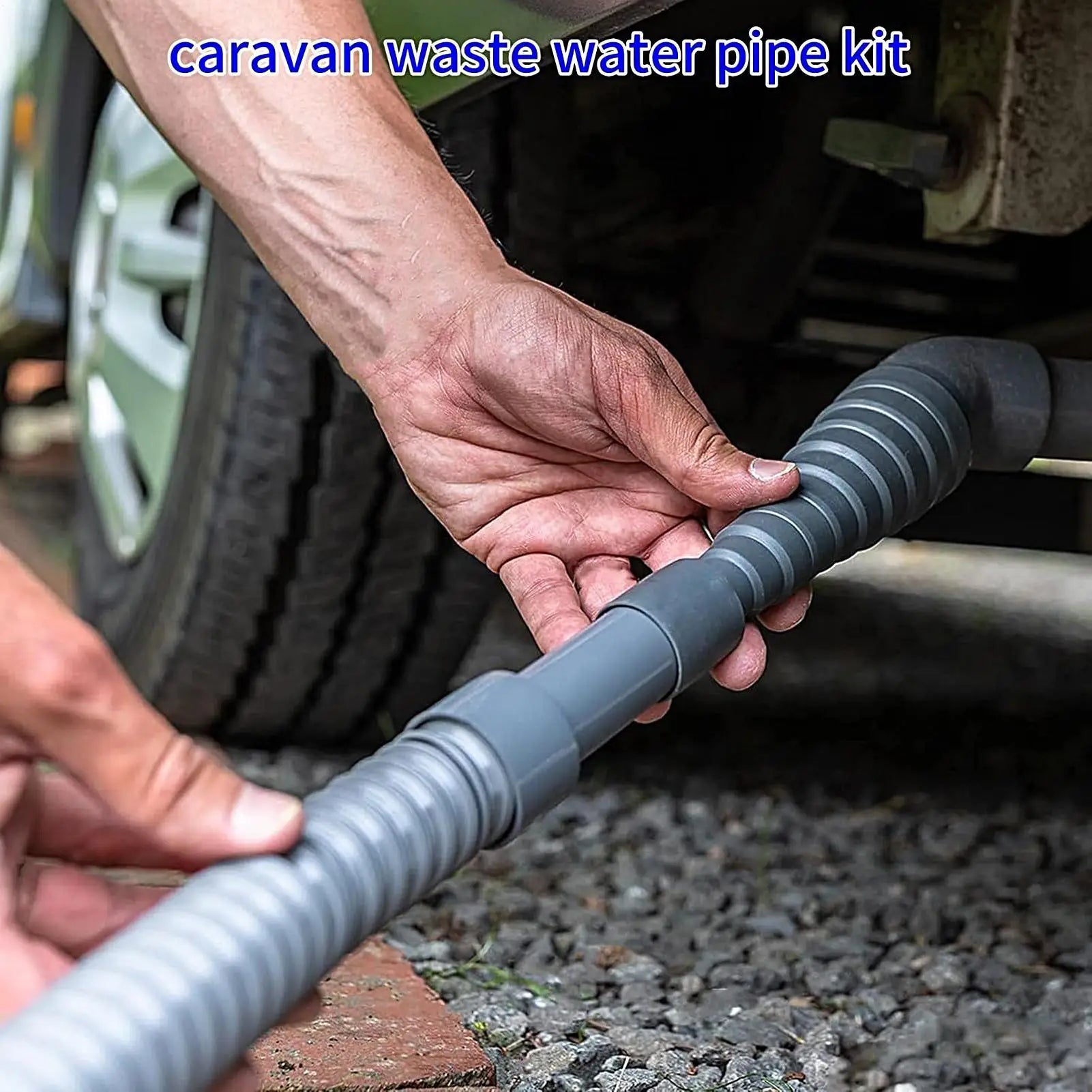 3 4 5m Caravan Sewer Pipe Foldable RV Trailer Hose Adjustable Adapter Qme