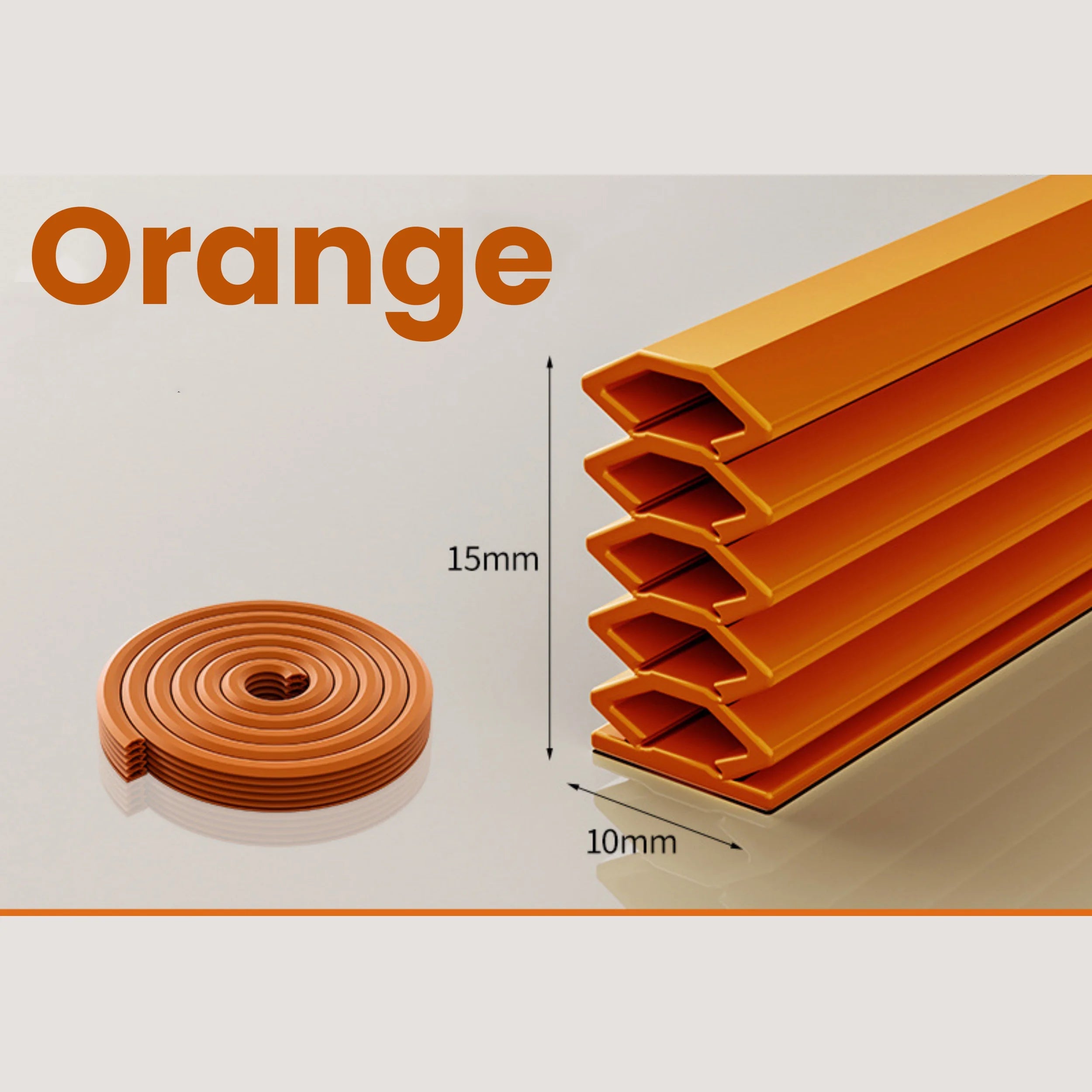 6M Door Sealing Strip Anti-theft Door Windproof Self-adhesive Sound Insulation Strip Window Gap Filling Dust-proof Sealing Strip Qme Orange 6M