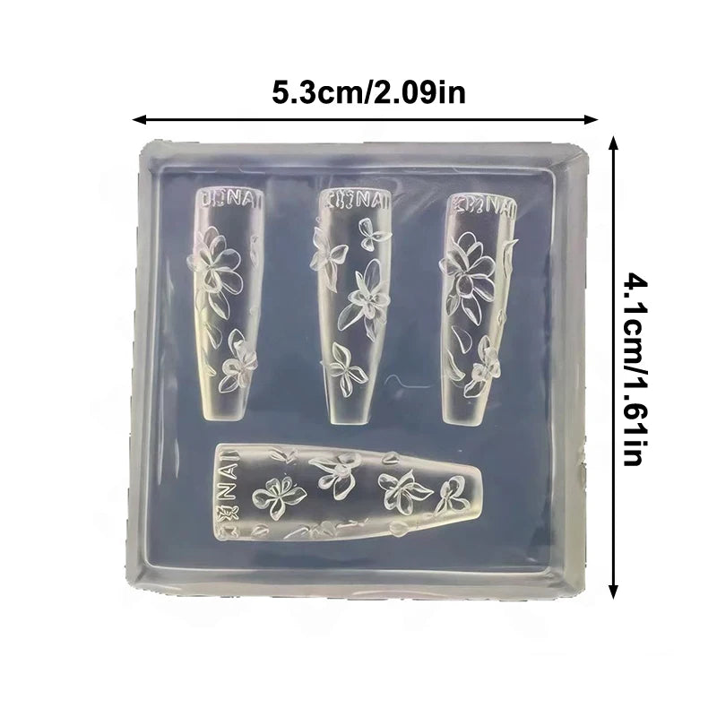 3D Flowers Nail Mold DIY Silicone Floral Petal Design Resin Molds Art Qme onesize