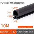 10M Silicone Sealing Strip for Doors and Windows Windproof Warm Durable Shock-absorbing Buffering Anti-collision Sealing Strip Qme D7