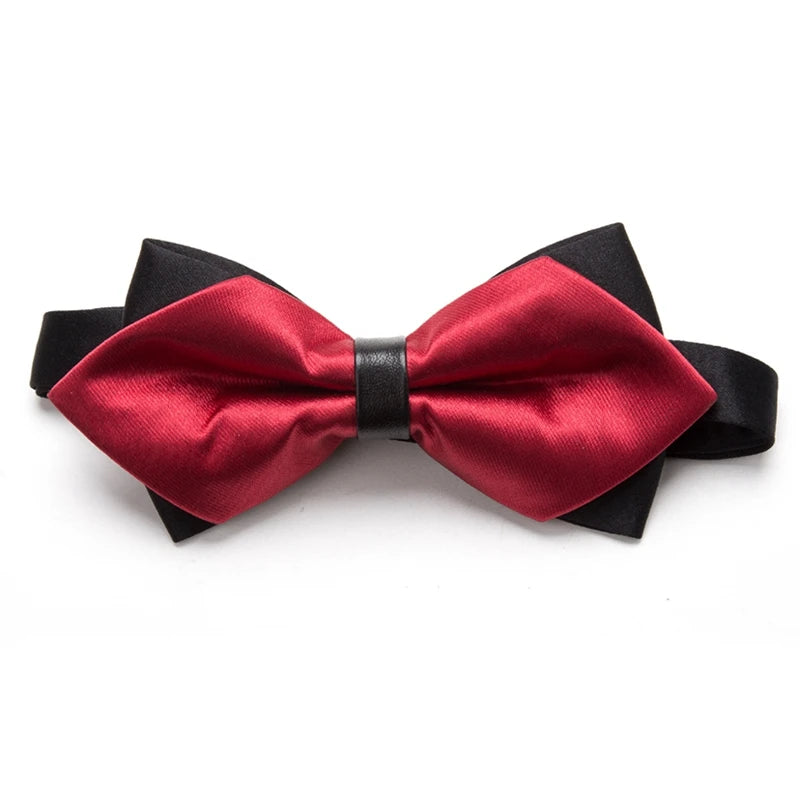 Men Ties Solid Fashion Butterfly Party Wedding Black Red Bow Tie Boys Qme