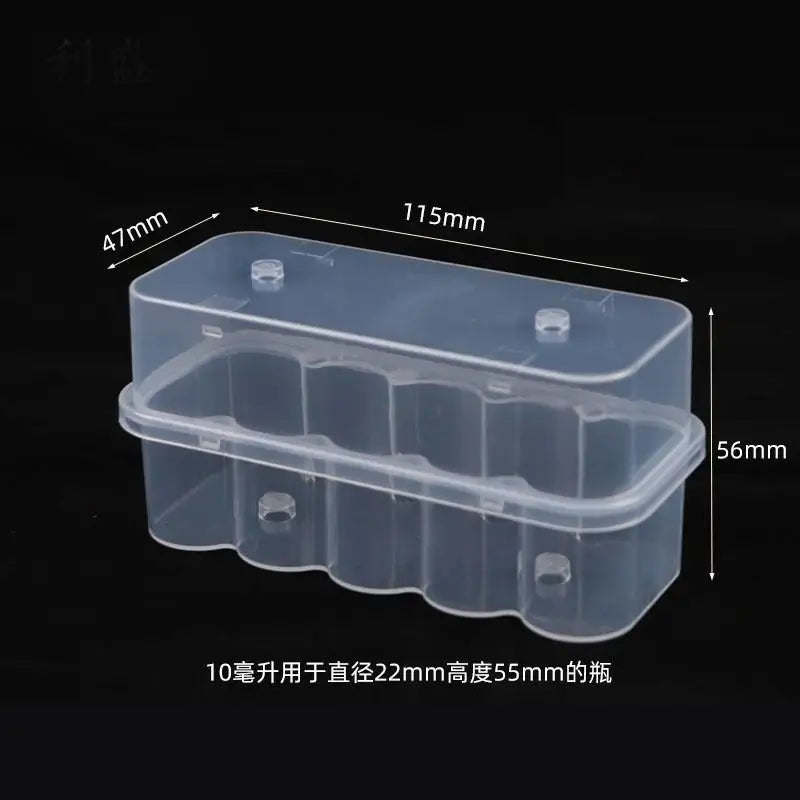 10-Slot Vial Storage Case Stackable Plastic Clear Microtube Box Qme A4