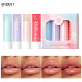 QIBEST Moisturizing Lip Butter Balm Makeup Sets Hydrating Lip Balm Plumping Lip Oil Glossy Glaze Nourishing Daily Care Lipstick Qme 4 Colors Sets
