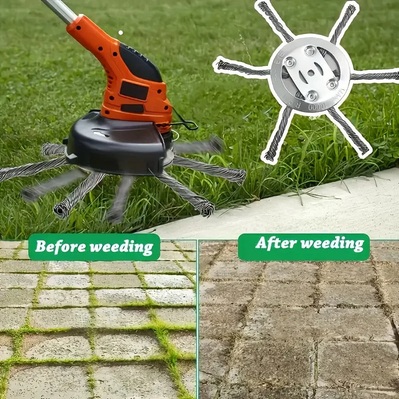 6Inch Steel Wire Wheel Head Grass Trimmer Head Universal Weeding Brush for Courtyard Sidewalk Lawn Brushcutter Removal Moss Rust Qme