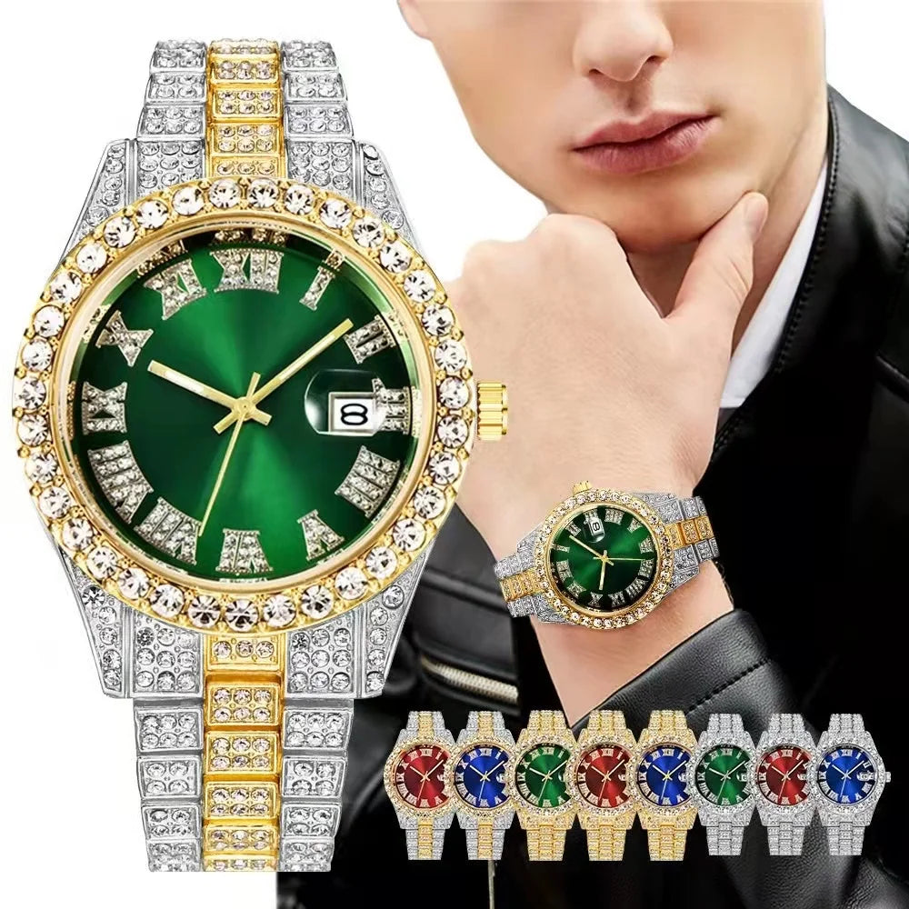 Luxury Fashion High-end Mantianxing Diamond Steel Belt Men's Quartz Qme