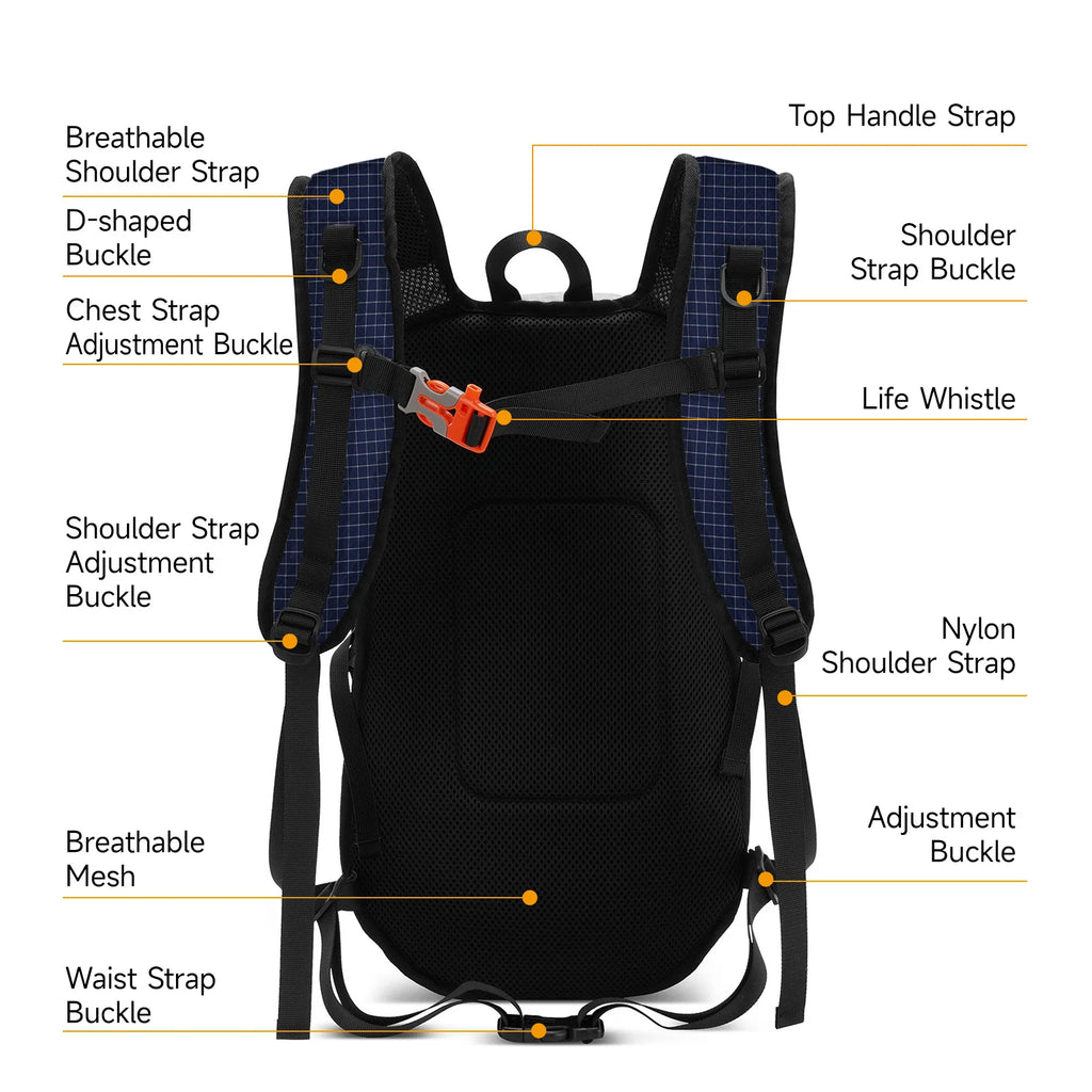 25L Camping Backpack Lightweight Lightweight Daypack Rainproof Durable Backpack with Multi Compartments Anti Theft Zippers Qme