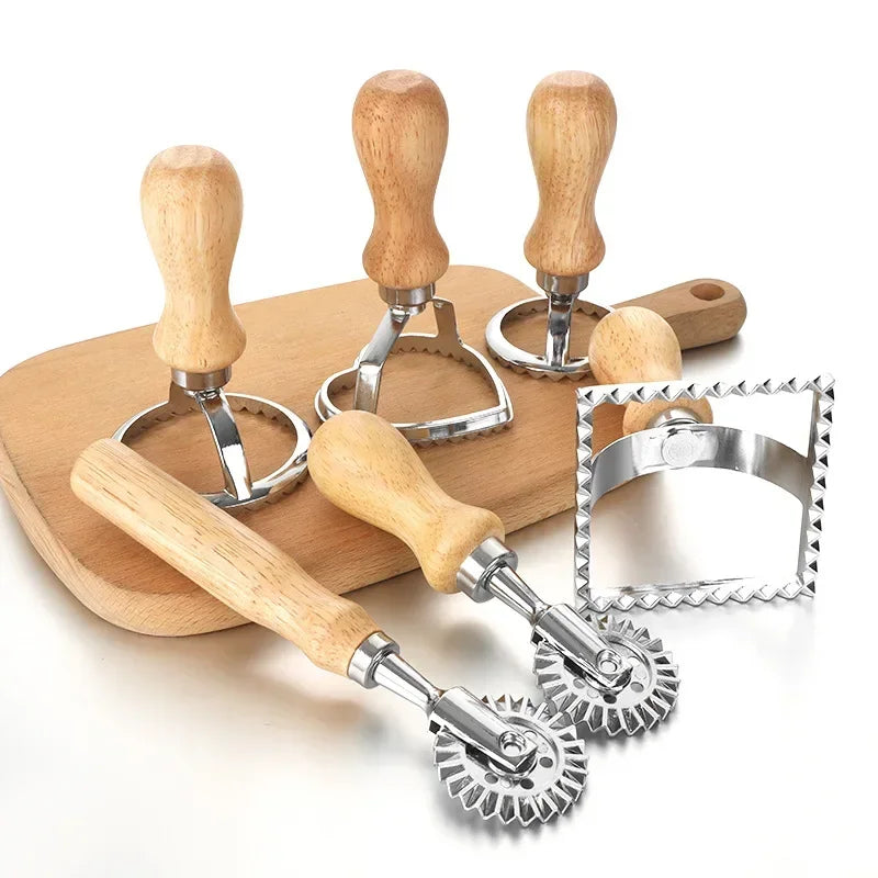Stainless Steel Cookies Cutter Set Pasta Press Kitchen Attachment Kit Ravioli Maker Mold Tool Ravioli Stamp Set Pastry Wheel Set Qme