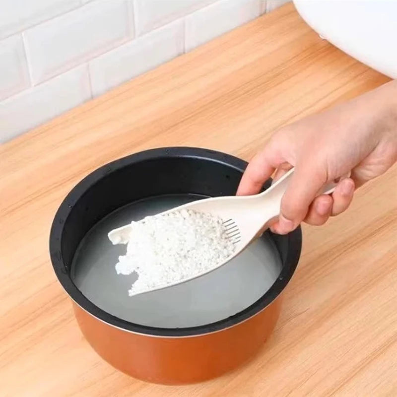 1Pc Rice Sieve Spoon Kitchen Drain Colander With Handles Rice Bowl Strainer White Rice Washing Tools Sink Drain Household Tools. Qme