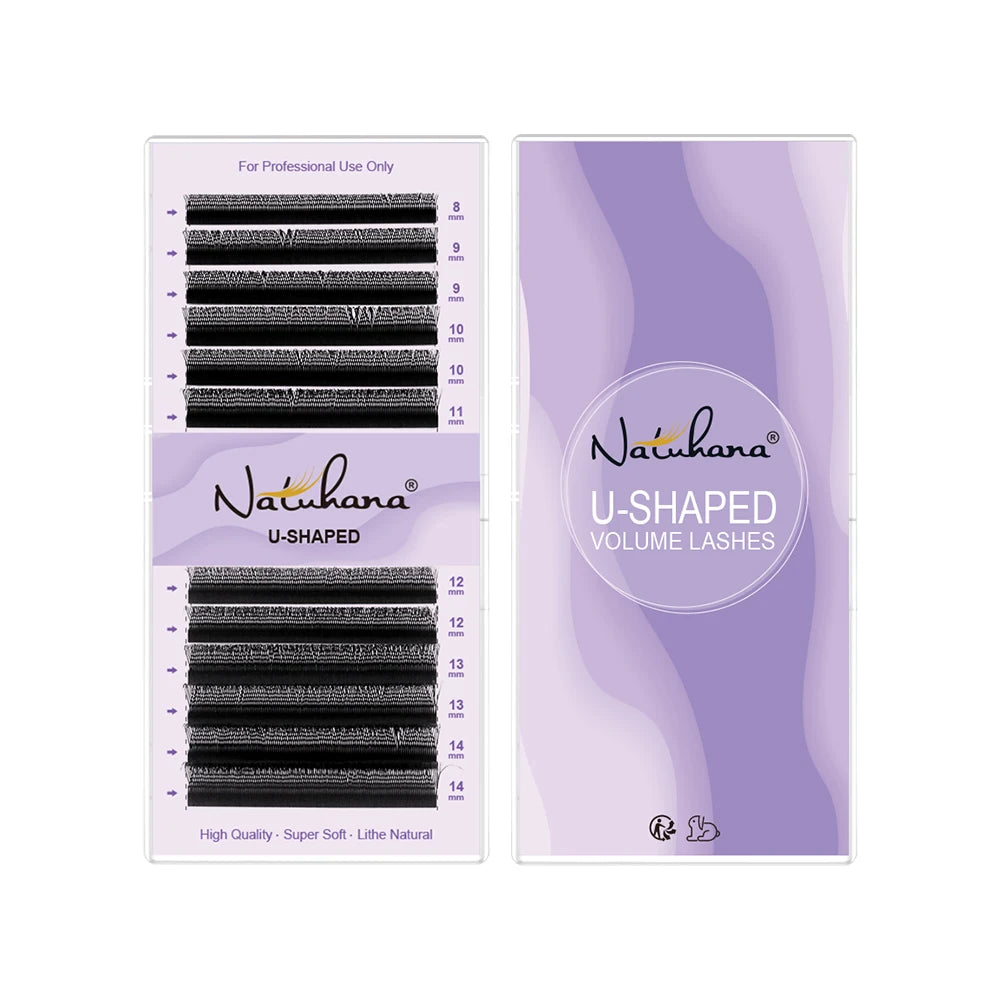 NATUHANA U Shaped 3D 4D 5D Eyelash Extension YY Lashes Soft Premade Qme