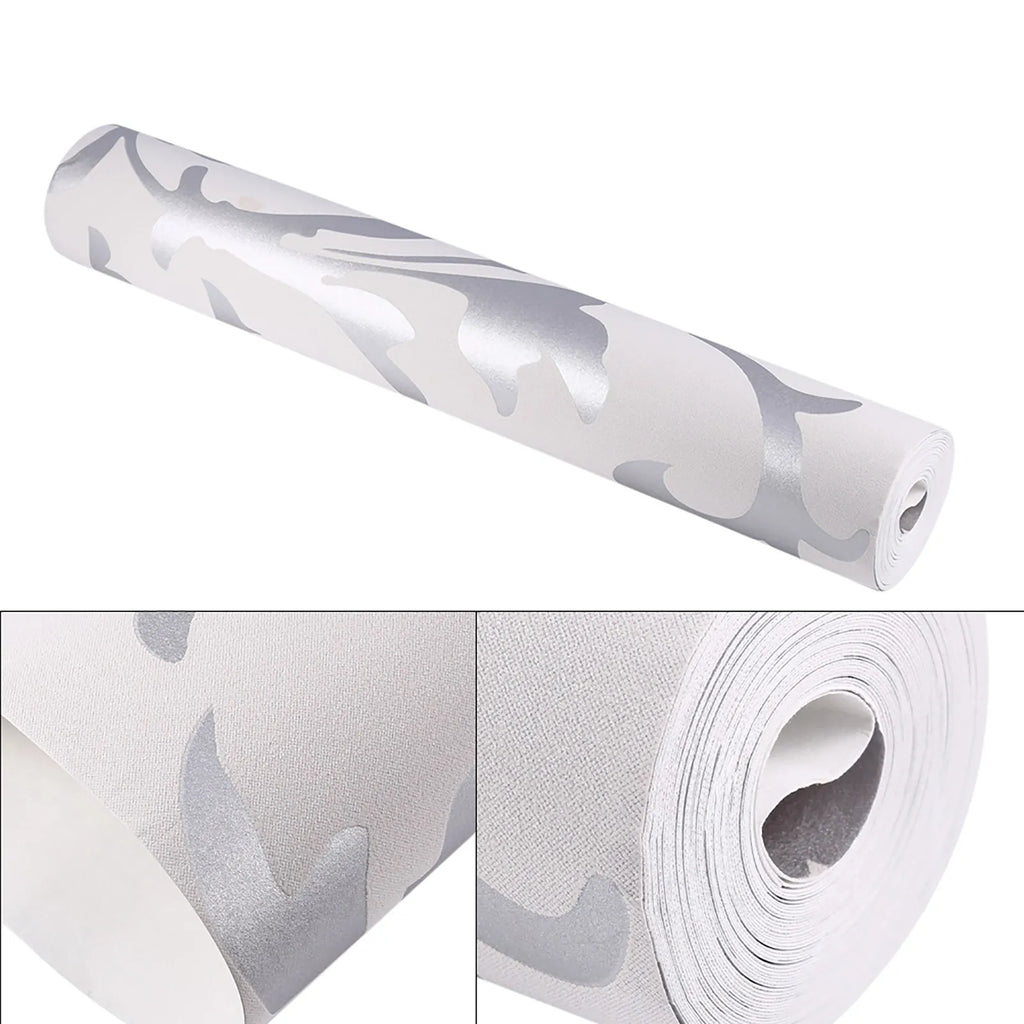 Silver Wallpaper Vertical Wallpaper Embossed Wallpaper Luxury Embossed Nonwoven Bedroom 3D Vertical Wallpaper Home Decor Qme