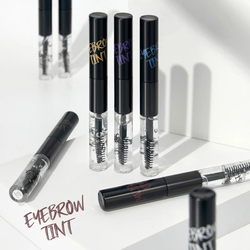 Double Ended Brow Tint & Setting Gel - Waterproof Eyebrow Makeup, Natural 3D Effect, Smudge-Proof Long Lasting Brow Enhancers Qme