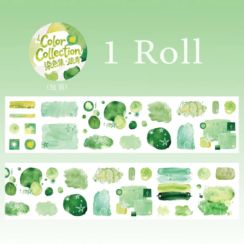 Watercolor Blotch Washi Tape, Background Base Tape for Journal Collage, Beginner-Friendly Stationery & Great Gift Pick Qme C