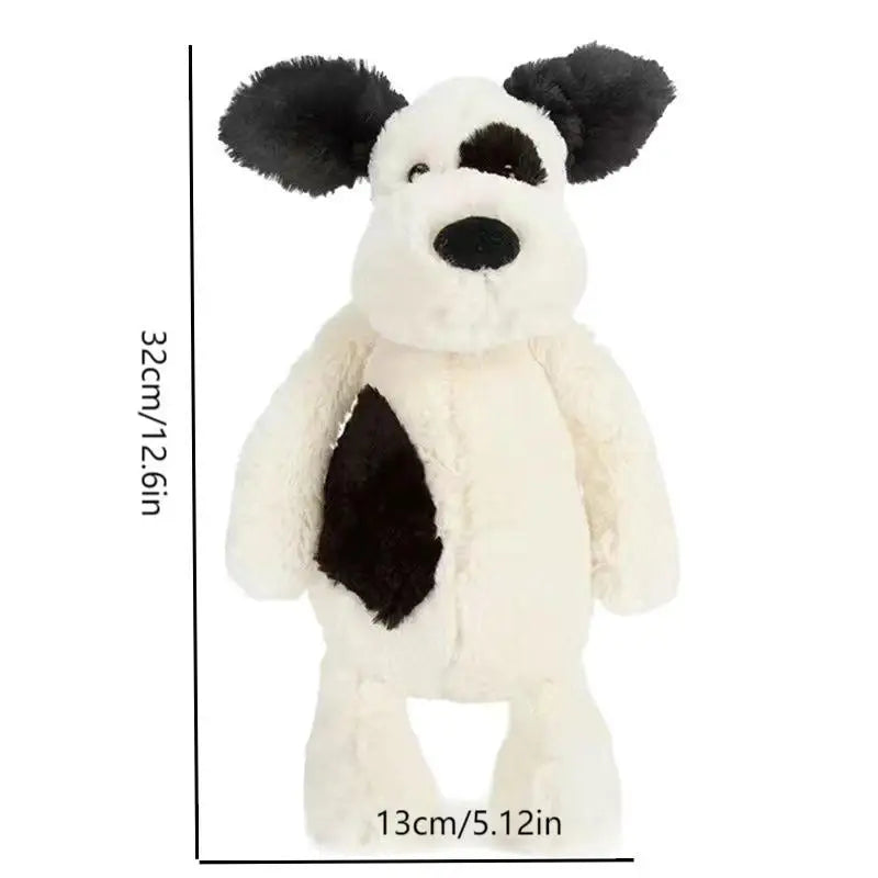Cute Black White Plush Puppy Pencil Case Cartoon Portable Cosmetic Qme