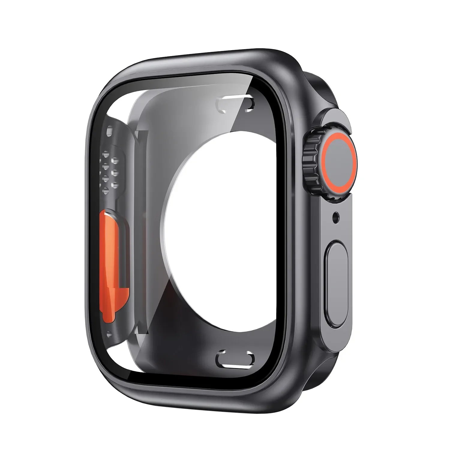 PC Case for Apple Watch Series 9 8 7 4 5 6 SE 45 44 Screen Protector Hard Shell Tempered Glass Change To Ultra 49mm cover Bumper Qme Original black 40mm