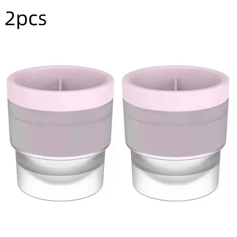 Ice Maker Food Grade Sphere Mold Stackable Slow Melting DIY Ball Qme Pink 2pcs