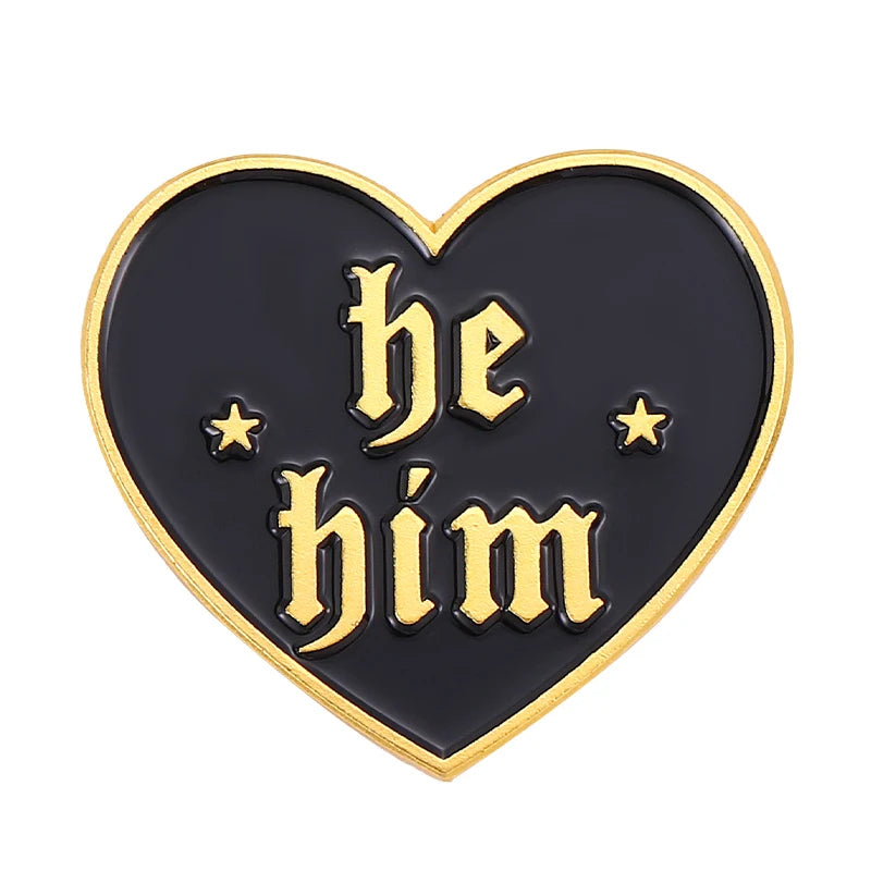 My Pronouns Enamel Pins Cats Butterfly He Him She Her They Them Brooches Lapel Metal Badges Fashion Jewelry Gifts Drop Shipping Qme style 26