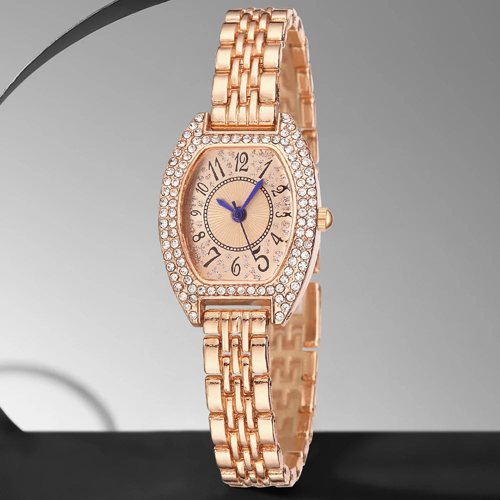 1PCS Women's Luxury Trendy Digital Scale Quartz Watch Suitable for Daily Clothing Matching as a Gift for Friends and Mothers Qme Rose