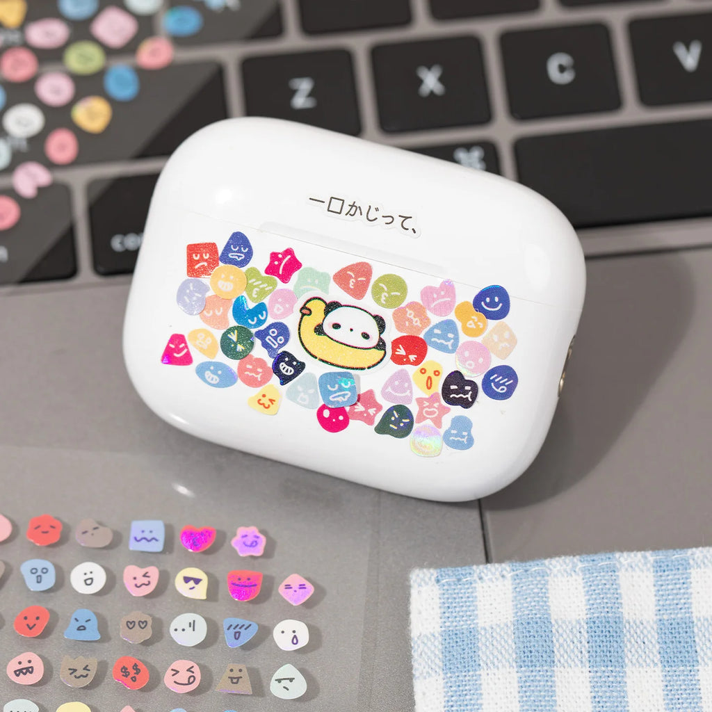 8 Sheets/4 Pack Cute Mini Emotion Emoji Stickers, Nail Stickers for DIY Scrapbooking, Photo Frame Collage Material Decoration Qme