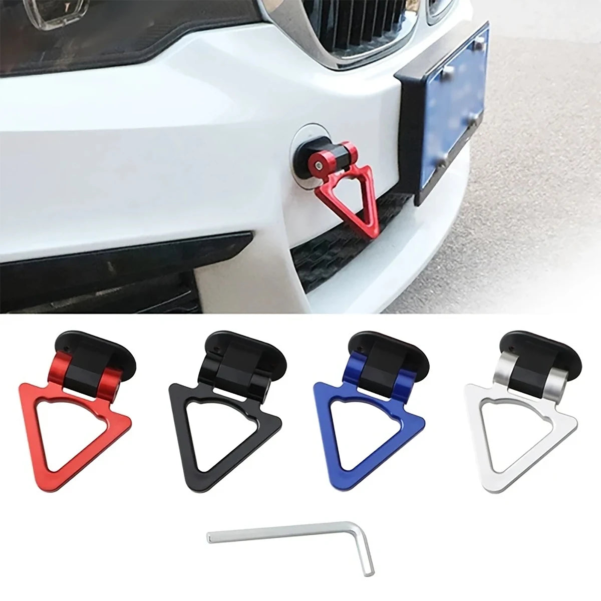 Car Triangle Shaped Tow Hook Decorations Trailer Sticker Exterior ABS Qme