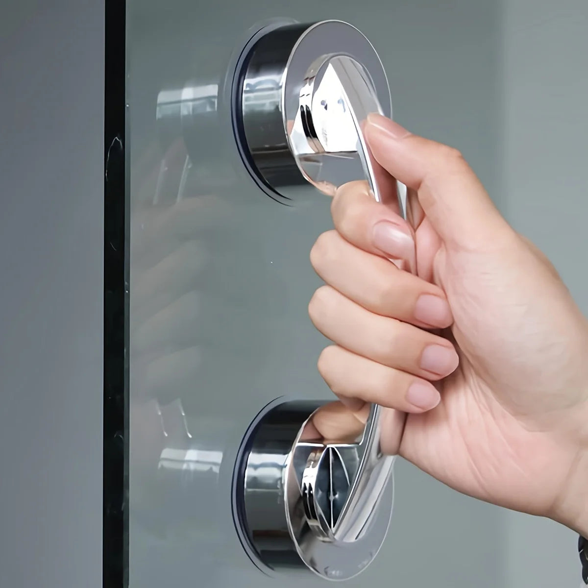 Suction Cup Door Handle No Punch Puller for Glass Sliding Door Bathroom Qme