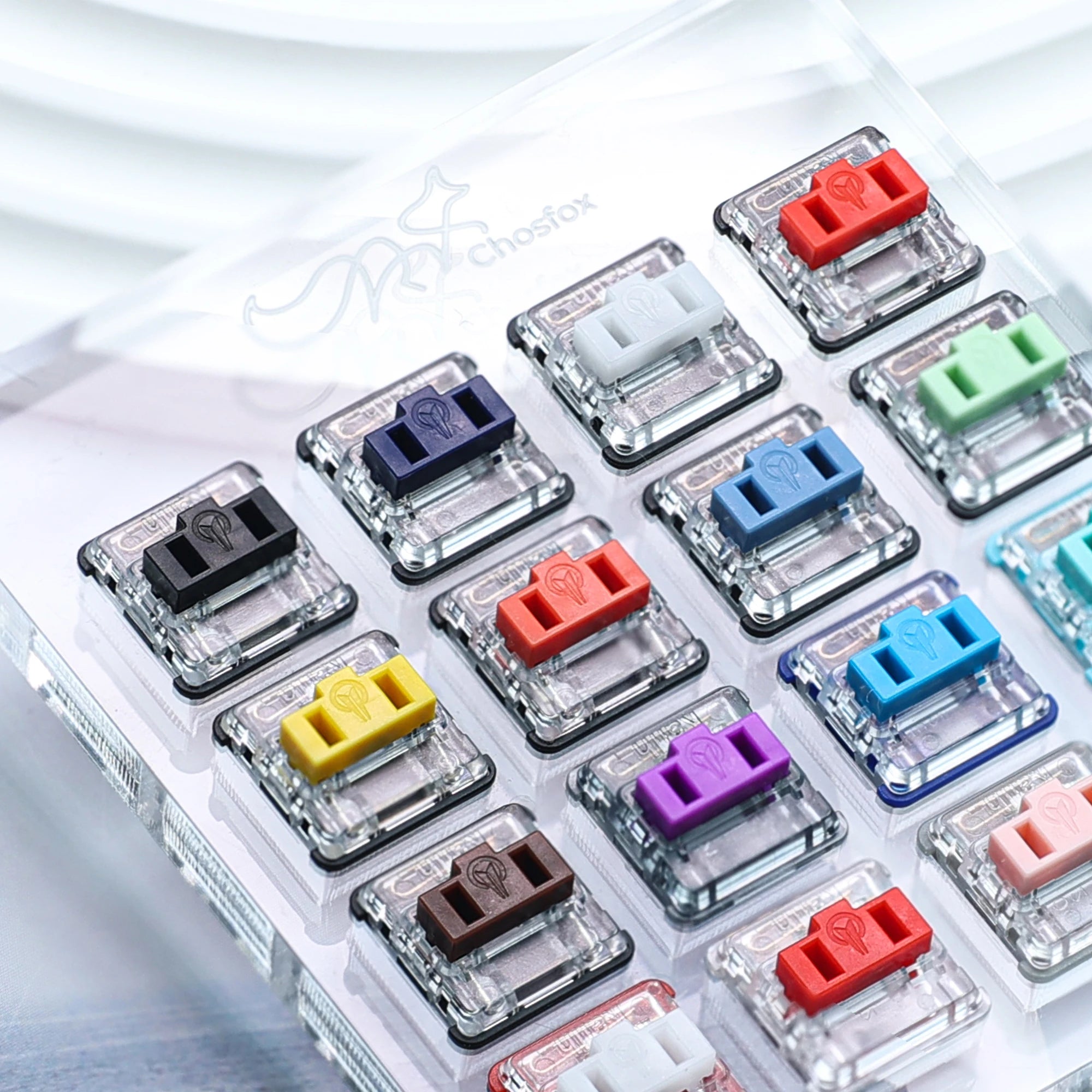 Acrylic 16-key Switch Tester Reduce Stress Kailh Choc Switch Linear/Tactile/Clicky/Silent Switch(Subject to the Actual Product) Qme