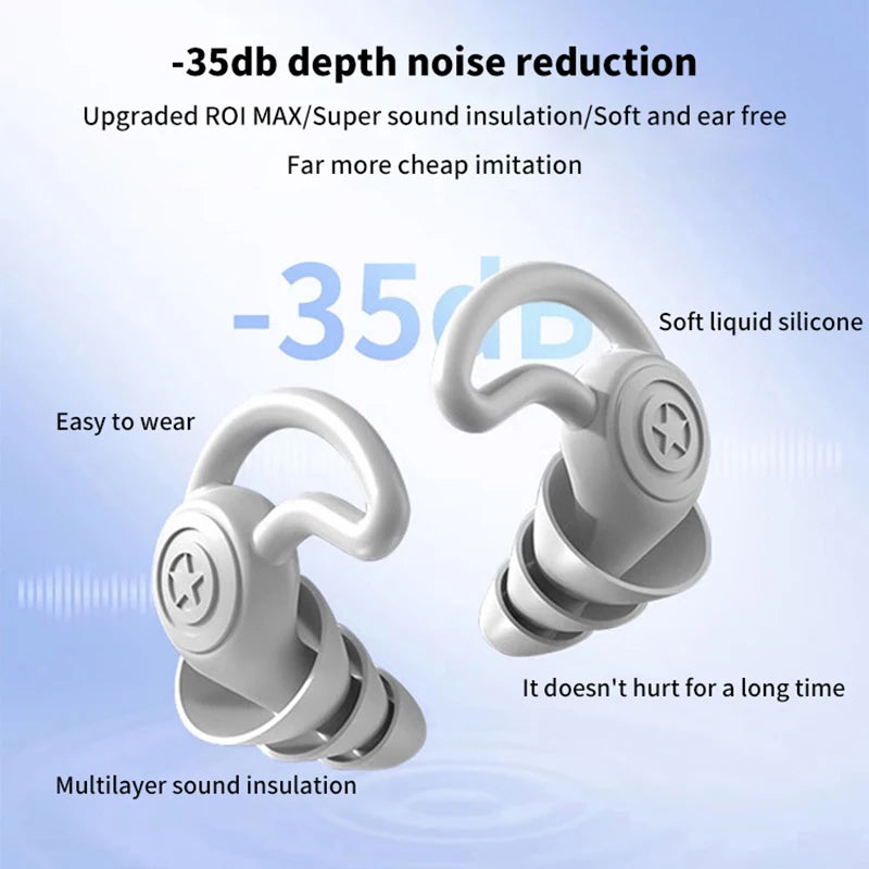 Silicone Ear Plugs Noise Reduction Earplugs Sound Insulation Student Qme