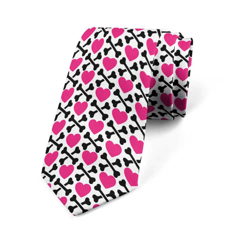 Skeleton Parts Creative Novelty Tie Fashion Funny Cartoon Skull Print Qme style3