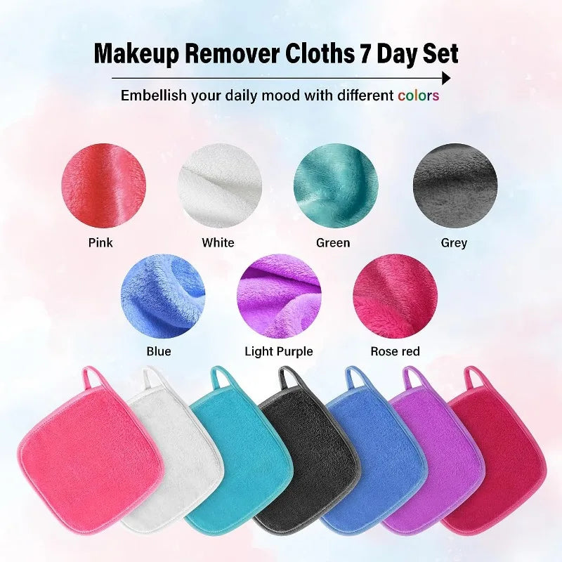 5 Colors Makeup Remover Cloth Towels Face Washcloth Pads Reusable Qme