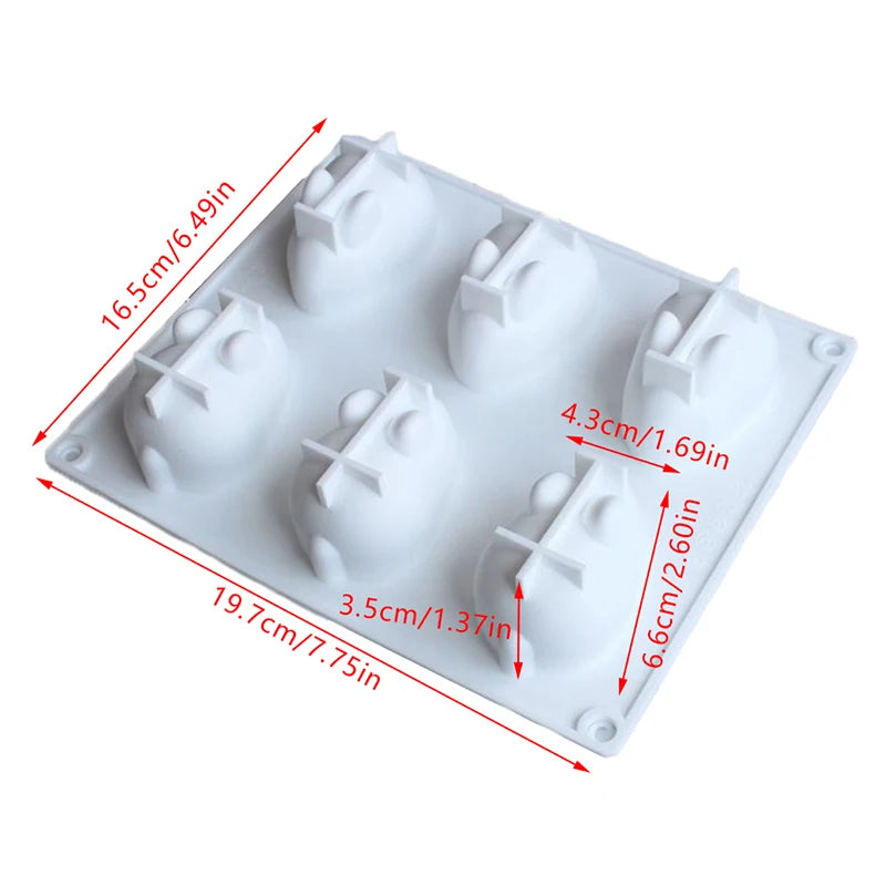 1Pc Silicone 3D Mold Cake Decorating Mould for Baking Mousse 6 Forms. Qme