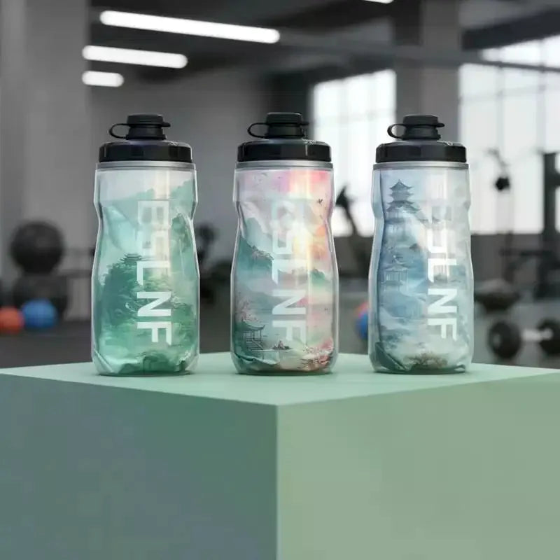 610ml Insulated Bicycle Water Bottles PP Heat- And Ice-protected Water Bottle Outdoor Sports Cup Cycling Bike Water Bottle Qme