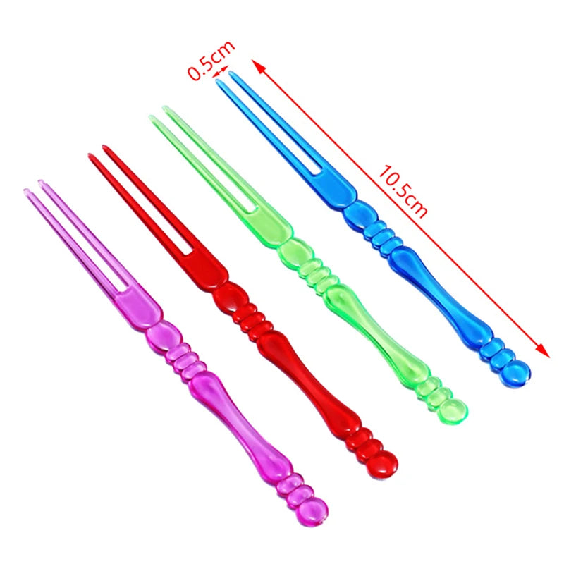 Mini Transparent Disposable Forks Party BBQ Sticks Picks Skewer Home Qme