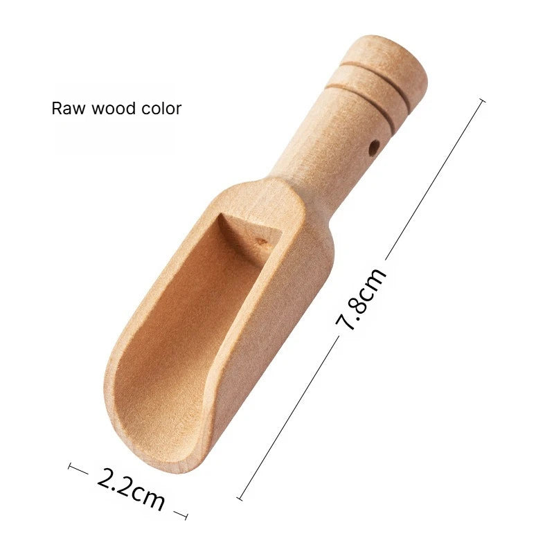 A Black Walnut Wood Coffee Measuring Spoon, Solid Wood Weight Scoop for Coffee Powder Milk Powder Precise Gram Scale Spoon Qme Raw wood color