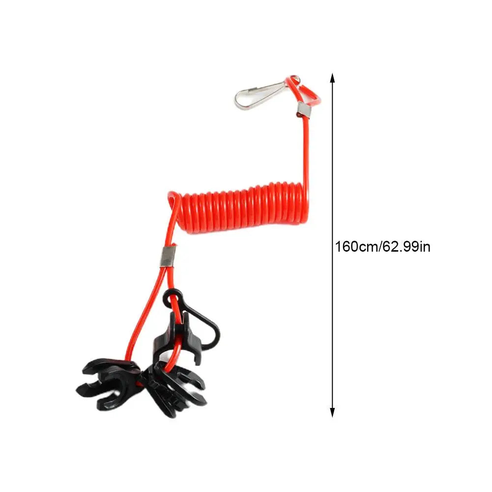 Boat Outboard Switch Engine Motor Lanyard Kill Urgent Stop Button Safety Connector Cord Compatible for Yamaha Suzuki Honda Qme