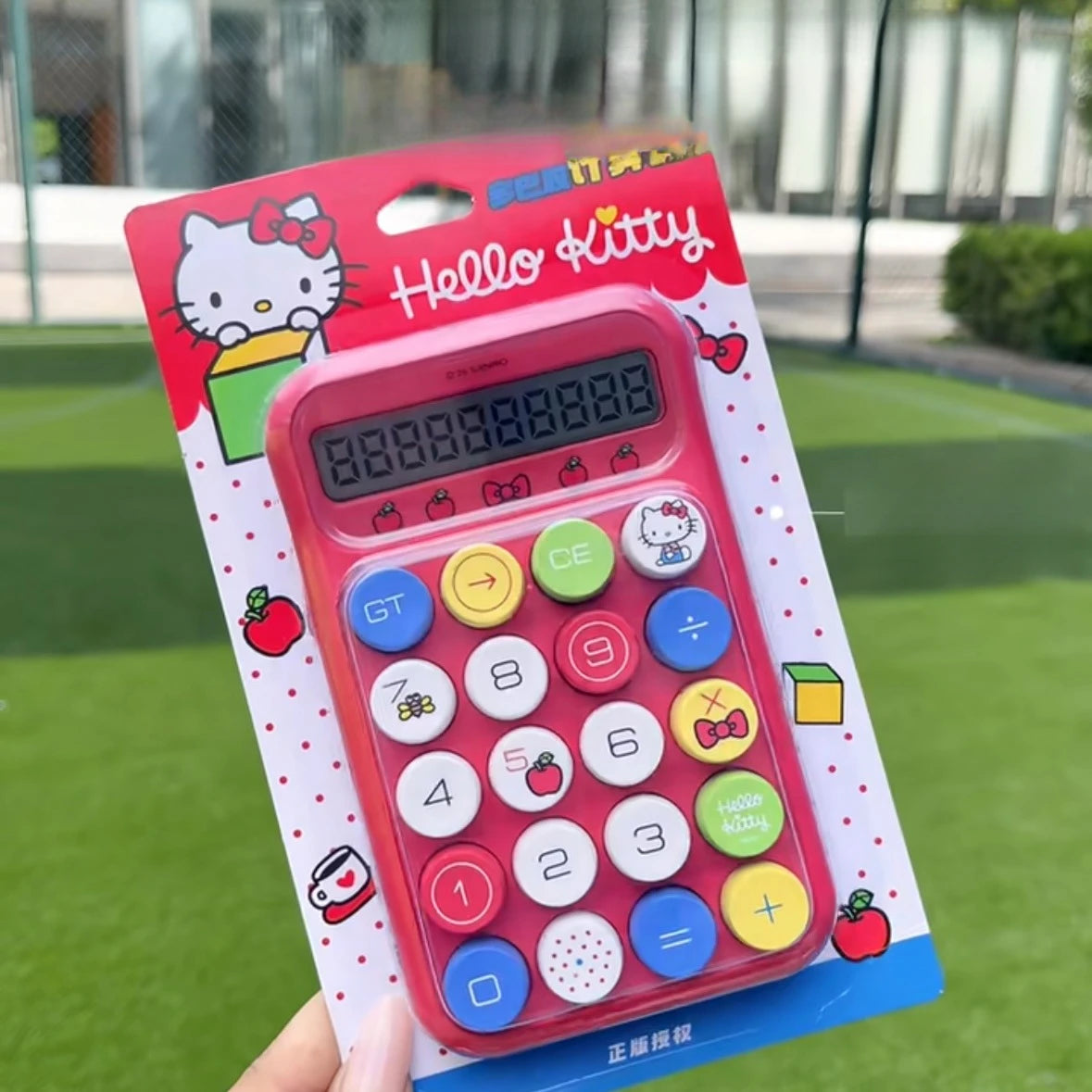 Hello Kitty Cartoon Calculator Cute and Portable Flip-Top Mirror Calculator Small Mini Makeup Mirror Qme 2