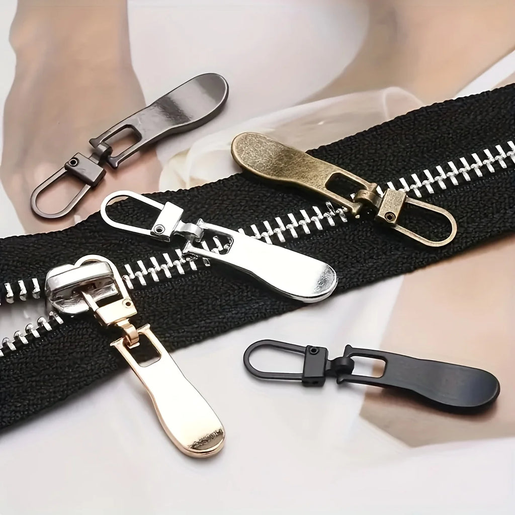 15pcs Wave Zipper Replacement Repair Head Handle Suitable for Luggage, Clothing, Jackets, Backpacks, Boots, Silvery/Golden Qme