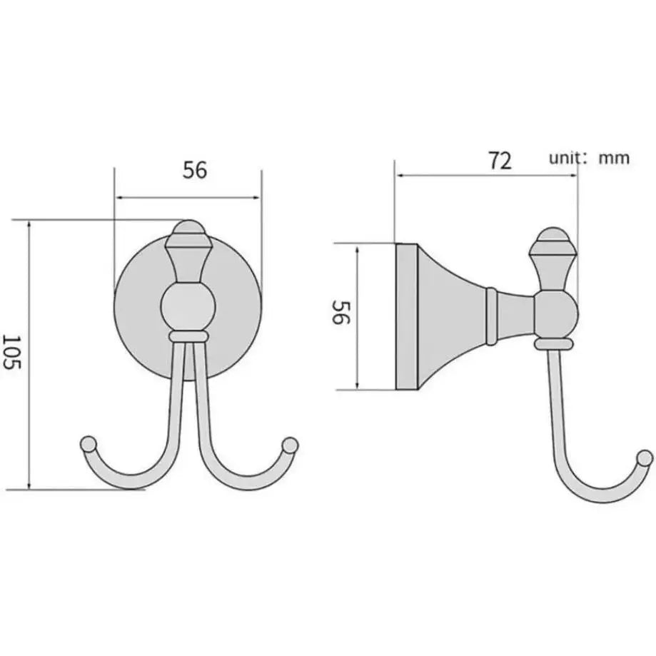 Vintage Wall Mounted Towel Hook Antique Brass Double Robe Coat Hanger Bathroom Kitchen Door Hook Hardware Accessory Qme