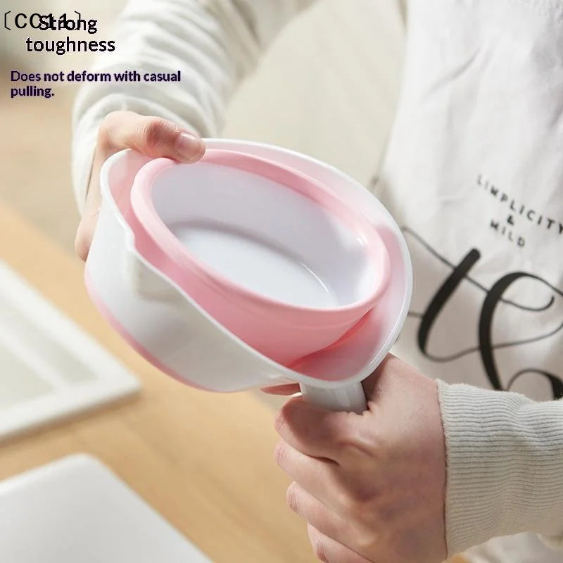 Water Scoop Collapsible Silicone Ladle Antislip Handle Pour Spout Qme
