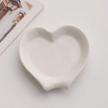 Heart Shaped Ceramic Spoon Rest Pad Coffee Holder Soup Ladle Rack Qme White