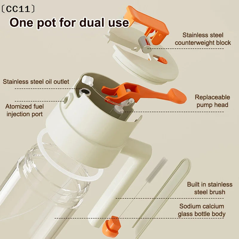 470 1 Oil Spray Bottle Pour Spout Leakproof Multifunctional Large Qme