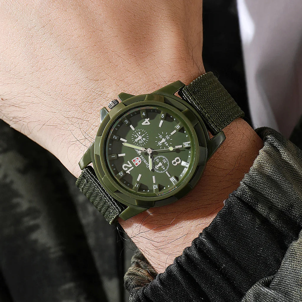 2026 Fashion Nylon Strap Men's Watch Military Style Glow-in-the-Dark Sports Watch for Men and Women Qme