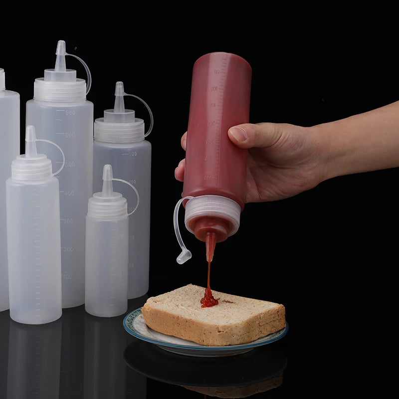 500 ML Plastic Pointed Mouth Squeeze Type Sauce Bottle Made Environmentally Friendly Materials Clean Dustproof Seasoning Bottles Qme